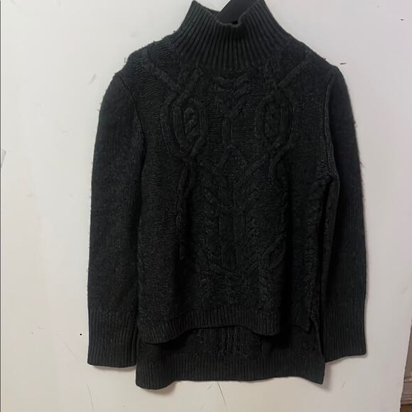 VERONICA BEARD CABLE KNIT CHUNKY HIGH‎ LOW WOOL BLEND SWEATER SIZE L - Picture 3 of 9